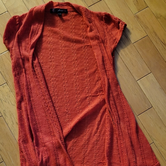 Orange cap sleeve cardigan - Picture 3 of 3